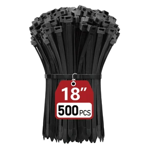 Zip Ties Heavy Duty 18 inch (500 Pack), Heavy Duty Cable Ties with 120 lb Tensile Strength for Outdoor Use, Black Wire Ties Zip Ties Heavy Duty 18 inch (500 Pack), Heavy Duty Cable Ties with 120 lb Tensile Strength for Outdoor Use, Black Wire Ties
