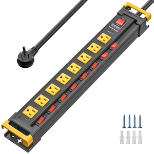 8 Outlet Heavy Duty Surge Protector Power Strip Individual Switches, 3300J Surge Protection, Metal Housing, Wide-Spaced Outlets, 6FT Cord, ETL Listed (15A/1875W) 8 Outlet Heavy Duty Surge Protector Power Strip Individual Switches, 3300J Surge Protection, Metal Housing, Wide-Spaced Outlets, 6FT Cord, ETL Listed (15A/1875W)