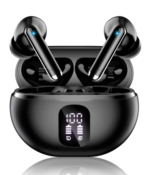 Wireless Earbuds, Bluetooth 5.4 Ear Buds Bass Stereo, Headphones with Noise Cancelling Mic, LED Display in Ear Earphones Clear Calls, IP7 Waterproof Bluetooth Earbuds for Phone/Android/iPad Dark Black Wireless Earbuds, Bluetooth 5.4 Ear Buds Bass Stereo, Headphones with Noise Cancelling Mic, LED Display in Ear Earphones Clear Calls, IP7 Waterproof Bluetooth Earbuds for Phone/Android/iPad Dark Black