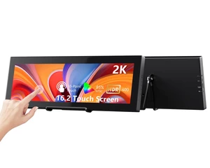 16.2'' 2K QHD IPS 2608×720 Touchscreen Secondary Monitor, IPS Stretched Bar LCD Travel Touch Display HDMI USBC, Portable Touch Screen for Laptop Computer Windows Aida64 GPU CPU RAM Monitoring 16.2'' 2K QHD IPS 2608×720 Touchscreen Secondary Monitor, IPS Stretched Bar LCD Travel Touch Display HDMI USBC, Portable Touch Screen for Laptop Computer Windows Aida64 GPU CPU RAM Monitoring