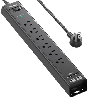 Power Strip Surge Protector with 6 AC Outlets and 4 USB Ports (2 USB-C) Right Angle Flat Plug Extension Cord 2ft, Wall Mount Desk Charging Station for Home Office Dorm Essentials Power Strip Surge Protector with 6 AC Outlets and 4 USB Ports (2 USB-C) Right Angle Flat Plug Extension Cord 2ft, Wall Mount Desk Charging Station for Home Office Dorm Essentials