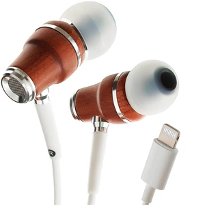 Premium Wooden Wired Earbuds with Microphone (Lightning) Compatible with iPhone 14, 13, 12, 11 (Pro, Max), SE, X, XS, XR, 8, 7, 6, 5 / iPad 9 & earlier, and other Lightning devices Premium Wooden Wired Earbuds with Microphone (Lightning) Compatible with iPhone 14, 13, 12, 11 (Pro, Max), SE, X, XS, XR, 8, 7, 6, 5 / iPad 9 & earlier, and other Lightning devices