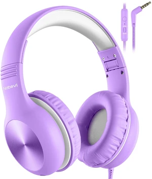 Headphones for Kids for School, Kids Headphones with Microphone, Sharing Function, 85dB/94dB Safe Volume Limit, HD Sound, Over Ear Kid Headphone for School, On-line Study, Travel, Violet Headphones for Kids for School, Kids Headphones with Microphone, Sharing Function, 85dB/94dB Safe Volume Limit, HD Sound, Over Ear Kid Headphone for School, On-line Study, Travel, Violet