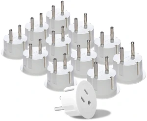 American USA to European Schuko Germany Plug Adapters CE Certified Heavy Duty - 12 Pack G American USA to European Schuko Germany Plug Adapters CE Certified Heavy Duty - 12 Pack G