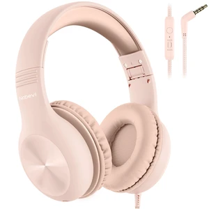 Kids Headphones with MIC, Over-Ear Headphones for Kids with Cord, HD Sound, Safe Volume Limit, Sharing Function, Kid Headset for Girls Boys, Toddler Headphone for School, Tablet, Sand Pink Kids Headphones with MIC, Over-Ear Headphones for Kids with Cord, HD Sound, Safe Volume Limit, Sharing Function, Kid Headset for Girls Boys, Toddler Headphone for School, Tablet, Sand Pink