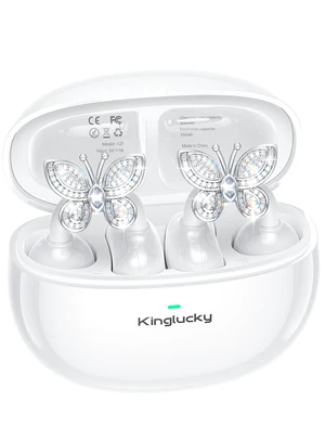 Jewelry-Inspired Clip-On Earbuds with Butterfly Earrings, Comfortable Fit & 40H Playtime Open Ear Bluetooth 5.4 Wireless Headphones for Women, Small Ears, Sports & Workouts (White) Jewelry-Inspired Clip-On Earbuds with Butterfly Earrings, Comfortable Fit & 40H Playtime Open Ear Bluetooth 5.4 Wireless Headphones for Women, Small Ears, Sports & Workouts (White)