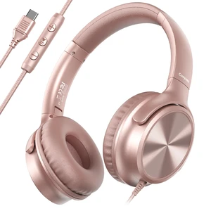 USB C Headphones Wired, Over Ear USB C Wired Headphones with Microphone, Volume Control, HD Stereo Sound, Foldable USB Type C Headphone for Adult/Teens/Laptop/Computer/iPhone 15/16/17, Rose USB C Headphones Wired, Over Ear USB C Wired Headphones with Microphone, Volume Control, HD Stereo Sound, Foldable USB Type C Headphone for Adult/Teens/Laptop/Computer/iPhone 15/16/17, Rose