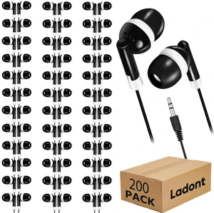 200-Pack Kids Bulk Earbuds for Classroom School, Individually Bagged Wired Headphones for Students, School Earphones for State Testing, Audiometer Exams, in-Ear for Computer Chromebook (Black) 200-Pack Kids Bulk Earbuds for Classroom School, Individually Bagged Wired Headphones for Students, School Earphones for State Testing, Audiometer Exams, in-Ear for Computer Chromebook (Black)