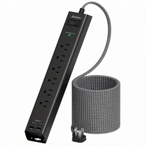 Surge Protector Power Strip - 6ft Extension Cord with 6 AC Outlets 4 USB Flat Plug Power Strip with 2 USB-C, 1875W/15A, 900J Surge Protection, Outlet Extender for Home Office Dorm Room Essentials Surge Protector Power Strip - 6ft Extension Cord with 6 AC Outlets 4 USB Flat Plug Power Strip with 2 USB-C, 1875W/15A, 900J Surge Protection, Outlet Extender for Home Office Dorm Room Essentials