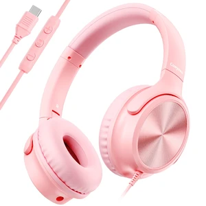 USB C Headphones Wired, Over Ear USB C Wired Headphones with Microphone, Volume Control, HD Stereo Sound, Foldable USB Type C Headphone for Adult/Teens/Laptop/Computer/iPhone 15/16/17, Pink USB C Headphones Wired, Over Ear USB C Wired Headphones with Microphone, Volume Control, HD Stereo Sound, Foldable USB Type C Headphone for Adult/Teens/Laptop/Computer/iPhone 15/16/17, Pink