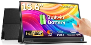 15.6" Touchscreen Portable Monitor with 5000mAh Battery, 1080P IPS Second Display Screen Extender, USB-C & HDMI for Laptop, MacBook, Phone, PS4/5, Xbox, Switch (No Touch on iPhone) 15.6" Touchscreen Portable Monitor with 5000mAh Battery, 1080P IPS Second Display Screen Extender, USB-C & HDMI for Laptop, MacBook, Phone, PS4/5, Xbox, Switch (No Touch on iPhone)