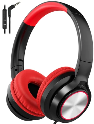 Kids Headphones with Microphone, Wired Over Ear Headsets with Limited Volume 85dB/ 94dB for Boys Girls Teens Children Online School/Travel/iPad/Tablet/Cellphone Kids Headphones with Microphone, Wired Over Ear Headsets with Limited Volume 85dB/ 94dB for Boys Girls Teens Children Online School/Travel/iPad/Tablet/Cellphone