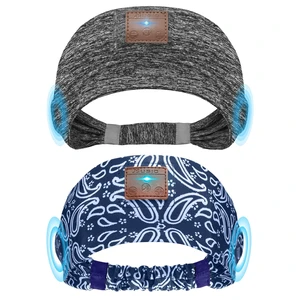 2-Pack Sleeping Headphones, Headband Headphones with Thin Speakers Wireless Bluetooth Headband for Running Sports Workouts Yoga Travel Meditation Gift for Men Women - Gray&Pattern Blue 2-Pack Sleeping Headphones, Headband Headphones with Thin Speakers Wireless Bluetooth Headband for Running Sports Workouts Yoga Travel Meditation Gift for Men Women - Gray&Pattern Blue