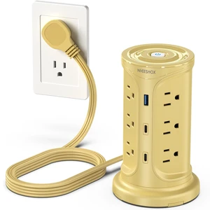 Surge Protector Power Strip, 6.5FT Extension Cord with Multiple Outlets Power Strip Tower wtih 12 AC 4 USB Ports(2 Type C), Flat Plug Outlet Extender with Screw Wall Mount for Home Office Dorm Surge Protector Power Strip, 6.5FT Extension Cord with Multiple Outlets Power Strip Tower wtih 12 AC 4 USB Ports(2 Type C), Flat Plug Outlet Extender with Screw Wall Mount for Home Office Dorm