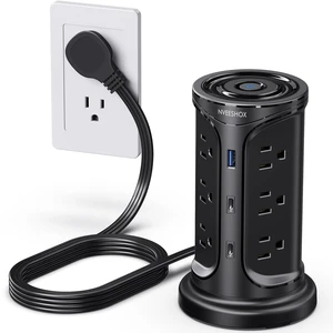 Tower Surge Protector Power Strip with 12 AC Outlets 3 USB Ports(2 Type C) 6.5 FT Thin Flat Extension Cord with Multiple Outlets, Flat Plug Outlet Extender with Screw Wall Mount for Home Office Dorm Tower Surge Protector Power Strip with 12 AC Outlets 3 USB Ports(2 Type C) 6.5 FT Thin Flat Extension Cord with Multiple Outlets, Flat Plug Outlet Extender with Screw Wall Mount for Home Office Dorm