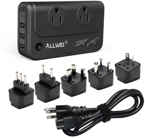Travel Voltage Converter 220V to 110V Outlet Converter us to Europe for Hair Straightener/Curling Iron, Universal Power Plug Adapter UK, US, AU, EU, IT, India (Black) Travel Voltage Converter 220V to 110V Outlet Converter us to Europe for Hair Straightener/Curling Iron, Universal Power Plug Adapter UK, US, AU, EU, IT, India (Black)
