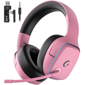 2.4GHz Wireless Gaming Headsets for PS5, PS4, PC, Switch, BlushPink Bluetooth 5.3 Gaming Headphones with Noise Canceling Mic, 7.1 Surround Sound, 70H Battery, Blue Lighting 2.4GHz Wireless Gaming Headsets for PS5, PS4, PC, Switch, BlushPink Bluetooth 5.3 Gaming Headphones with Noise Canceling Mic, 7.1 Surround Sound, 70H Battery, Blue Lighting