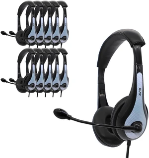 AE-36 White On-Ear Stereo Headphones with Boom Microphone (10-Pack) AE-36 White On-Ear Stereo Headphones with Boom Microphone (10-Pack)
