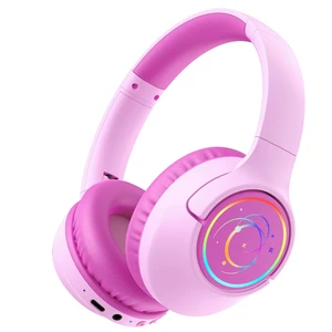 Kids Bluetooth Headphones, 85H Playtime for Toddler, Fuscia Pink with LED Over Ear Wireless Headphones for Kids, 85/94dB Safe Volume Limit, Bluetooth 5.4 Built-in Mic for iPad Tablet Airplane Travel Kids Bluetooth Headphones, 85H Playtime for Toddler, Fuscia Pink with LED Over Ear Wireless Headphones for Kids, 85/94dB Safe Volume Limit, Bluetooth 5.4 Built-in Mic for iPad Tablet Airplane Travel
