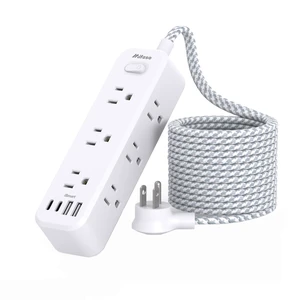 Extension Cord, Surge Protector Power Strip, Long Power Strip with 9 Outlets 4 USB Ports, Extension Cord with Multiple Outlets, USB Power Strip for Dorm Room Essentials, College(5FT, White) Extension Cord, Surge Protector Power Strip, Long Power Strip with 9 Outlets 4 USB Ports, Extension Cord with Multiple Outlets, USB Power Strip for Dorm Room Essentials, College(5FT, White)