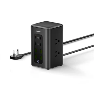 Power Strip Tower, 350W Charging Station with Multiple Devices 6 AC Outlets & 8 USB Ports(4 USB-C), Flat Plug, 5 FT Extension Cord for Home Office, Dorm Essentials, Black Power Strip Tower, 350W Charging Station with Multiple Devices 6 AC Outlets & 8 USB Ports(4 USB-C), Flat Plug, 5 FT Extension Cord for Home Office, Dorm Essentials, Black