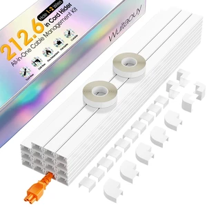 212.6in Cord Hider Kit, Cord Covers for 1 Wire on Wall, Self-Adhesive Cable Hider Wire Covers for Cords on Wall, Paintable Cord Hider for Walls Mount Tv, Cable Cover Raceway, W0.59 H0.4in, White 212.6in Cord Hider Kit, Cord Covers for 1 Wire on Wall, Self-Adhesive Cable Hider Wire Covers for Cords on Wall, Paintable Cord Hider for Walls Mount Tv, Cable Cover Raceway, W0.59 H0.4in, White