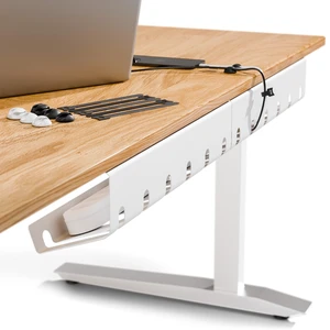 Cable Management Under Desk, Set of 3 - White Easy under-table mounting keeps cables organized, includes 10 cable ties for a clean and tidy office or home workspace Cable Management Under Desk, Set of 3 - White Easy under-table mounting keeps cables organized, includes 10 cable ties for a clean and tidy office or home workspace