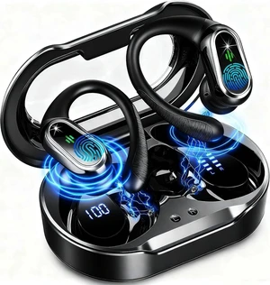 Wireless Earbuds, 2026 Bluetooth 5.4 Headphones Sport, 60Hrs HiFi Stereo Deep Bass Over-Ear buds with ENC Noise Cancelling Mic, IP7 Waterproof & LED Display Earphones with Earhooks for Workout/Running Wireless Earbuds, 2026 Bluetooth 5.4 Headphones Sport, 60Hrs HiFi Stereo Deep Bass Over-Ear buds with ENC Noise Cancelling Mic, IP7 Waterproof & LED Display Earphones with Earhooks for Workout/Running