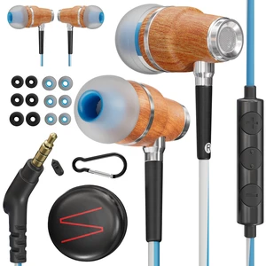 Premium Wooden Wired Earbuds with Microphone (Aux 3.5mm Jack) Compatible with Laptop, PC / Dekstop, MP3 Player, Macbook, Car / In-Flight Audio, Game Controller, and other 3.5 mm devices Premium Wooden Wired Earbuds with Microphone (Aux 3.5mm Jack) Compatible with Laptop, PC / Dekstop, MP3 Player, Macbook, Car / In-Flight Audio, Game Controller, and other 3.5 mm devices