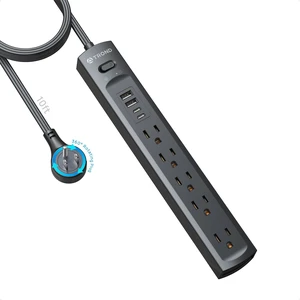 360 Rotating Plug Power Strip, Flat Plug Power Strip with 4 USB Ports 5 Widely Spaced Outlets, 1440J Surge Protector, Wall Mountable, Flat Extension Cord 10ft for Home Office Dorm, Black 360 Rotating Plug Power Strip, Flat Plug Power Strip with 4 USB Ports 5 Widely Spaced Outlets, 1440J Surge Protector, Wall Mountable, Flat Extension Cord 10ft for Home Office Dorm, Black