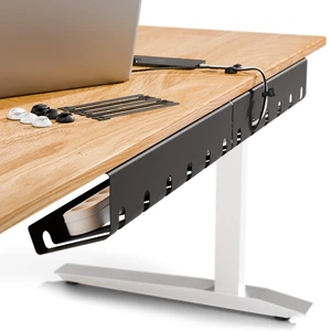 Cable Management Under Desk, Set of 3 - Black Easy under-table mounting keeps cables organized, includes 10 cable ties for a clean and tidy office or home workspace Cable Management Under Desk, Set of 3 - Black Easy under-table mounting keeps cables organized, includes 10 cable ties for a clean and tidy office or home workspace
