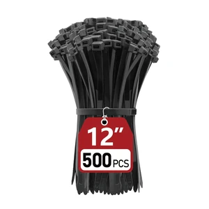 Zip Ties Heavy Duty 12 inch (500 Pack), Heavy Duty Cable Ties with 120 lb Tensile Strength for Outdoor Use, Black Wire Ties Zip Ties Heavy Duty 12 inch (500 Pack), Heavy Duty Cable Ties with 120 lb Tensile Strength for Outdoor Use, Black Wire Ties
