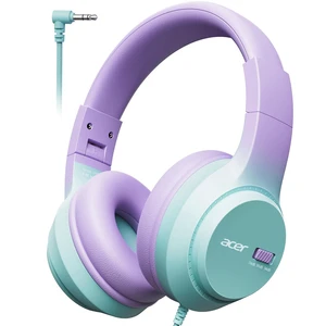 Kids Headphones, 74/85/94dB Volume Limiter, Foldable Wired Over Ear Headphones for Travel, 3.5mm Jack, Toddler Headphones for School, iPad, Chromebook, Tablet, Purple Green Kids Headphones, 74/85/94dB Volume Limiter, Foldable Wired Over Ear Headphones for Travel, 3.5mm Jack, Toddler Headphones for School, iPad, Chromebook, Tablet, Purple Green