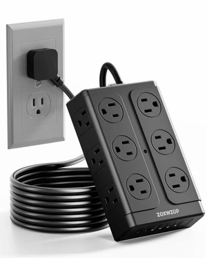 Surge Protector Power Strip 6FT Flat Plug 12 Outlets with 6 USB Ports | 6FT Power Strip Flat Plug Extension Cord, 12 Outlets(1850W/15A/14AWG) &6 USB (2 USB C)Multiple Outlets,ETL Listed Surge Protector Power Strip 6FT Flat Plug 12 Outlets with 6 USB Ports | 6FT Power Strip Flat Plug Extension Cord, 12 Outlets(1850W/15A/14AWG) &6 USB (2 USB C)Multiple Outlets,ETL Listed