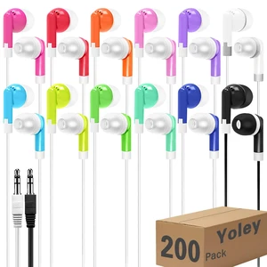 200 Packs Classroom Earbuds Bulk Headphones for Kids School Students Children, Wholesale Class Set Durable Earphones, Individually Bagged (200 Mixed) 200 Packs Classroom Earbuds Bulk Headphones for Kids School Students Children, Wholesale Class Set Durable Earphones, Individually Bagged (200 Mixed)