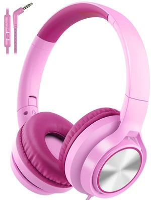 Kids Headphones with Microphone, Wired Over Ear Headsets with Limited Volume 85dB/ 94dB for Boys Girls Teens Children Online School/Travel/iPad/Tablet/Cellphone Kids Headphones with Microphone, Wired Over Ear Headsets with Limited Volume 85dB/ 94dB for Boys Girls Teens Children Online School/Travel/iPad/Tablet/Cellphone