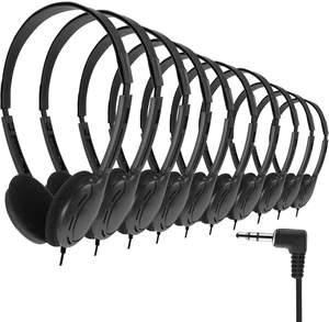30 Pack Over Ear Headphones Corded Bulk Set 3.5mm,Black On Ear Headsets Adjustable Earphones with Cord for Library Computer Lab Online Lesson Group Testing 30 Pack Over Ear Headphones Corded Bulk Set 3.5mm,Black On Ear Headsets Adjustable Earphones with Cord for Library Computer Lab Online Lesson Group Testing