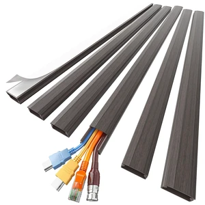 Cord Hider, Large Cord Covers for 3-4 Wires on Wall, 85in Cable Hider, Easy Set up Wire Hiders Wire Covers for Cords on Wall, TV Cable Cover Raceway for Home & Office, W1.18 H0.67in, Darkwood Cord Hider, Large Cord Covers for 3-4 Wires on Wall, 85in Cable Hider, Easy Set up Wire Hiders Wire Covers for Cords on Wall, TV Cable Cover Raceway for Home & Office, W1.18 H0.67in, Darkwood