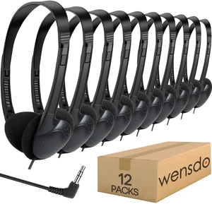 12 Pack Kids Headphones Bulk for Classroom School Students, Durable Wholesale Class Set Headphones for Kids Children Toddler Teen Boys Girls (HY857,12 Black) 12 Pack Kids Headphones Bulk for Classroom School Students, Durable Wholesale Class Set Headphones for Kids Children Toddler Teen Boys Girls (HY857,12 Black)