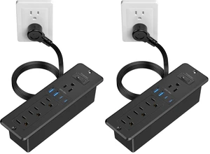 65W USB C Recessed Power Strip, Desktop Flush Mount Outlet with 4AC & 2 PD GaN USB C & 2 USB-A Ports, Furniture Hidden Drawer Charging Station for Home Office, 6FT (Pack of 2) 65W USB C Recessed Power Strip, Desktop Flush Mount Outlet with 4AC & 2 PD GaN USB C & 2 USB-A Ports, Furniture Hidden Drawer Charging Station for Home Office, 6FT (Pack of 2)