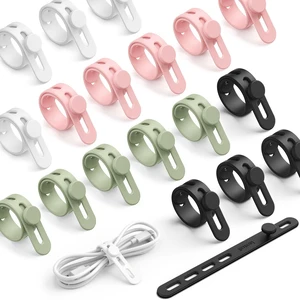 20 Pack Silicone Cable Ties, Reusable Cord Organizer Straps Elastic Durable, Colorful, Cable Wraps Management, Home Office Drom Phone Charger Organizer Ties, Travel Essentials 20 Pack Silicone Cable Ties, Reusable Cord Organizer Straps Elastic Durable, Colorful, Cable Wraps Management, Home Office Drom Phone Charger Organizer Ties, Travel Essentials