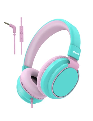 Kids Headphone Wired Volume Limited 85/94dB Over-Ear/On-Ear Foldable Headset with Microphone Hearing Protection Headphones for Toddler Boy Girl Child School Learning Pad Tablet Cyan Kids Headphone Wired Volume Limited 85/94dB Over-Ear/On-Ear Foldable Headset with Microphone Hearing Protection Headphones for Toddler Boy Girl Child School Learning Pad Tablet Cyan