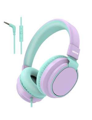 Wired Kids Headphones for School with Cord Mic,Safe Volume Limit 85/94dB Adjustable Headband Foldable Over-Ear Lightweight for Toddler Girls Boys Travel/Tablet/iPad,HD Stereo Sound,3.5mm,L-Purple Wired Kids Headphones for School with Cord Mic,Safe Volume Limit 85/94dB Adjustable Headband Foldable Over-Ear Lightweight for Toddler Girls Boys Travel/Tablet/iPad,HD Stereo Sound,3.5mm,L-Purple