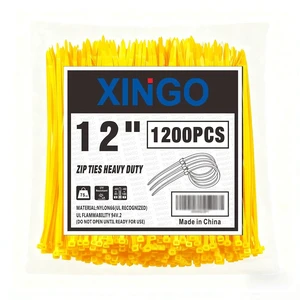 12 Inch Yellow Zip Ties 1200 PCS, 75 LBS Ultra Strong Tensile Strength, UV Resistant Cable Ties, Self-locking Plastic Ties for Indoor and Outdoor Use 12 Inch Yellow Zip Ties 1200 PCS, 75 LBS Ultra Strong Tensile Strength, UV Resistant Cable Ties, Self-locking Plastic Ties for Indoor and Outdoor Use