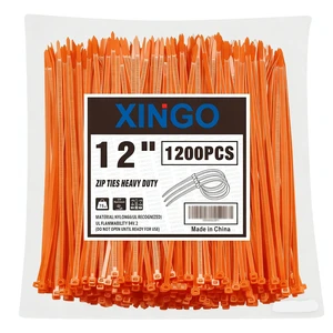 12 Inch Orange Zip Ties 1200 PCS, 75 LBS Ultra Strong Tensile Strength, UV Resistant Cable Ties, Self-locking Plastic Ties for Indoor and Outdoor Use 12 Inch Orange Zip Ties 1200 PCS, 75 LBS Ultra Strong Tensile Strength, UV Resistant Cable Ties, Self-locking Plastic Ties for Indoor and Outdoor Use