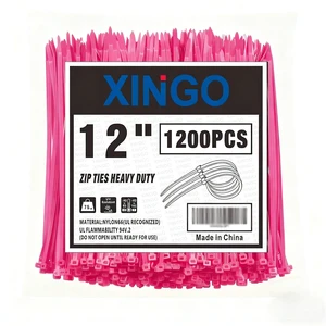 12 Inch Pink Zip Ties 1200 PCS, 75 LBS Ultra Strong Tensile Strength, UV Resistant Cable Ties, Self-locking Plastic Ties for Indoor and Outdoor Use 12 Inch Pink Zip Ties 1200 PCS, 75 LBS Ultra Strong Tensile Strength, UV Resistant Cable Ties, Self-locking Plastic Ties for Indoor and Outdoor Use
