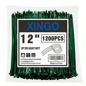 12 Inch Garden Green Zip Ties 1200 PCS, 75 LBS Ultra Strong Tensile Strength, UV Resistant Cable Ties, Self-locking Plastic Ties for Indoor and Outdoor Use 12 Inch Garden Green Zip Ties 1200 PCS, 75 LBS Ultra Strong Tensile Strength, UV Resistant Cable Ties, Self-locking Plastic Ties for Indoor and Outdoor Use