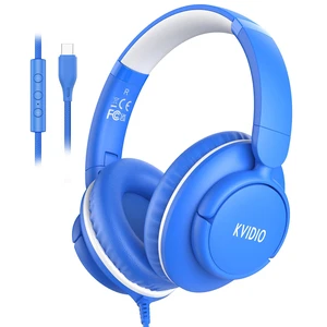 USB C Wired Over Ear Headphones for School with Mic, Volume Control, Blue Lightweight Foldable Corded Headphone for Teens Classroom Travel Airplane, 4.9ft Tangle-Free Cord for Phone Tablet Laptop PC USB C Wired Over Ear Headphones for School with Mic, Volume Control, Blue Lightweight Foldable Corded Headphone for Teens Classroom Travel Airplane, 4.9ft Tangle-Free Cord for Phone Tablet Laptop PC