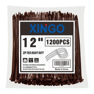 12 Inch Brown Zip Ties 1200 PCS, 75 LBS Tensile Strength, UV Resistant Cable Ties, Premium Self-locking Plastic Ties for Indoor and Outdoor Use 12 Inch Brown Zip Ties 1200 PCS, 75 LBS Tensile Strength, UV Resistant Cable Ties, Premium Self-locking Plastic Ties for Indoor and Outdoor Use
