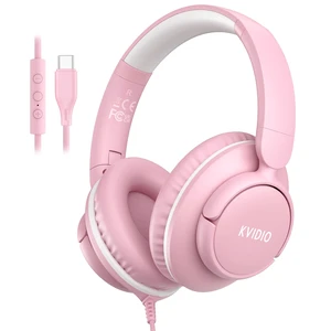 USB C Wired Over Ear Headphones for School with Mic, Volume Control, Pink Lightweight Foldable Corded Headphone for Teens Classroom Travel Airplane, 4.9ft Tangle-Free Cord for Phone Tablet Laptop PC USB C Wired Over Ear Headphones for School with Mic, Volume Control, Pink Lightweight Foldable Corded Headphone for Teens Classroom Travel Airplane, 4.9ft Tangle-Free Cord for Phone Tablet Laptop PC